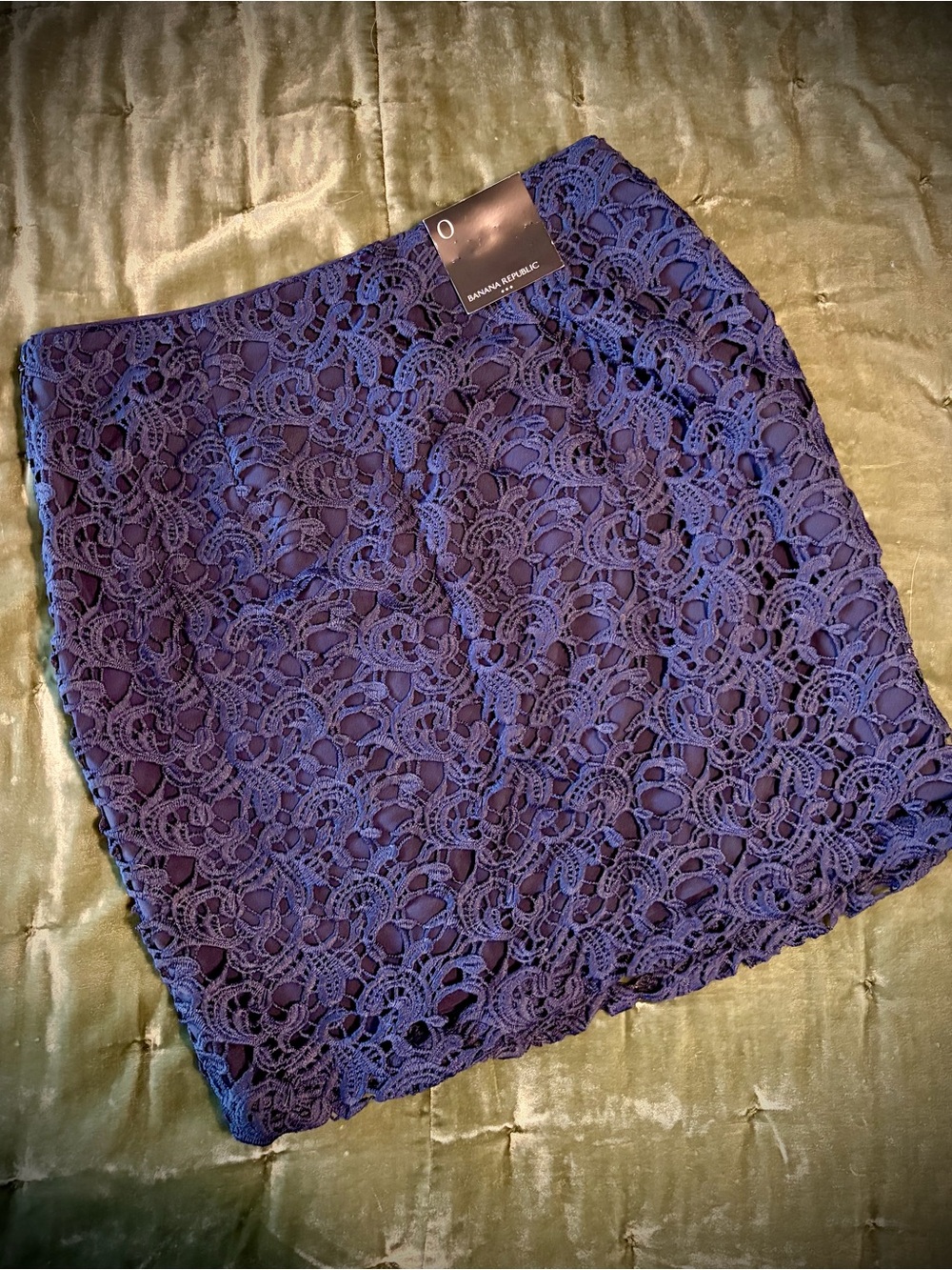 Banana Republic Navy Lace Mini Skirt #1245